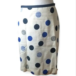 Talbots Swirl Print With Polka Dots 100% Cotton A-Line Skirt